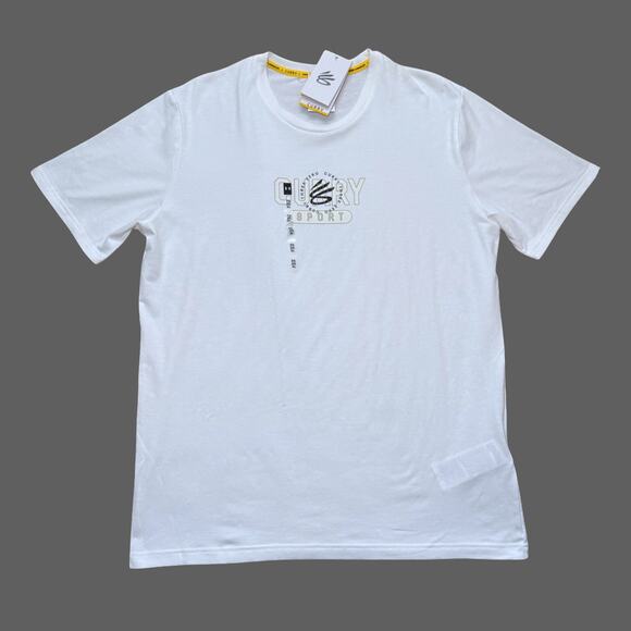 Under Armour Curry Sport White Tee Men’s XL NWT Loose Fit 1376805-100 NBA - Picture 1 of 9